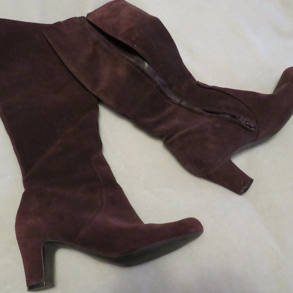 Brown suede boots